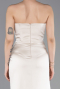 Beige Abschlusskleid Satin Lang ABU5923