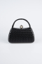 Abendtasche Leder Schwarz KC752