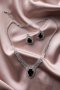 Silber-Schwarz Accessoire-Set UK966