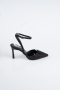 Party-Schuhe Steinbesetzt Schwarz AB2101