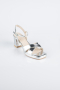 Party-Schuhe Leder Silber ABD2114