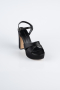 Plateauschuhe Satin Schwarz ABS2104