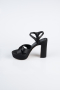 Plateauschuhe Satin Schwarz ABS2104