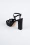 Plateauschuhe Satin Schwarz ABS2104
