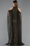 Standesamtkleid Lang Perlenbesetzt Khaki ABU6117