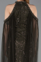 Standesamtkleid Lang Perlenbesetzt Khaki ABU6117