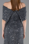Abschlusskleid Lang Spitze Anthrazit ABU6119