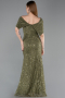 Abschlusskleid Lang Spitze Khaki ABU6119