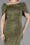 Abschlusskleid Lang Spitze Khaki ABU6119