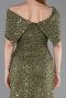 Abschlusskleid Lang Spitze Khaki ABU6119