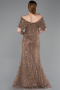 Abschlusskleid Lang Spitze Braun ABU6119