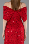 Abschlusskleid Lang Spitze Rot ABU6119