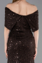 Abschlusskleid Lang Spitze Dunkelbraun ABU6119