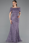 Abschlusskleid Lang Spitze Lila ABU6119