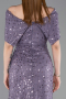 Abschlusskleid Lang Spitze Lila ABU6119