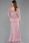 Abschlusskleid Lang Spitze Puder ABU6119