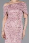 Abschlusskleid Lang Spitze Puder ABU6119