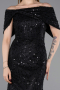 Abschlusskleid Lang Spitze Schwarz ABU6119