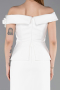 Abendkleid Midi Weiß ABK2615