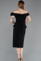 Abendkleid Midi Schwarz ABK2615