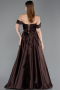 Braun Abendkleid Satin Lang ABU5530