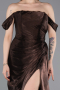 Braun Abendkleid Chiffon Lang ABU5974