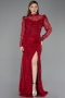 Weinrot Abendkleid Spitze Lang ABU5771