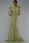 Khaki Abendkleid Spitze Lang ABU5771
