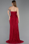 Weinrot Abendkleid Spitze Lang ABU5771