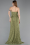 Khaki Abendkleid Spitze Lang ABU5771