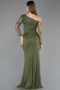 Khaki Standesamtkleid Spitze Lang ABU5618
