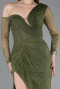 Khaki Standesamtkleid Spitze Lang ABU5618