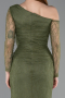 Khaki Standesamtkleid Spitze Lang ABU5618