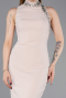 Abendkleid im Meerjungfrau-Stil Lang Beige ABU6128