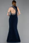 Abendkleid im Meerjungfrau-Stil Lang Marineblau ABU6128