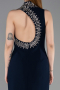 Abendkleid im Meerjungfrau-Stil Lang Marineblau ABU6128