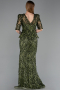 Khaki Abendkleid Schuppig Lang ABU5621