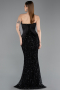 Abendkleid Lang Schuppig Schwarz ABU5978