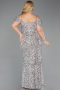 Beige Abendkleid İn Übergröße Lang ABU5232