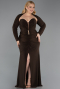 Abendkleid in Übergröße Lang Braun ABU6097