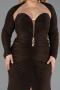 Abendkleid in Übergröße Lang Braun ABU6097