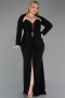 Abendkleid in Übergröße Lang Schwarz ABU6097