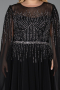 Abendkleid in Übergröße Lang Chiffon Schwarz ABU6095