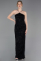 Schwarz Abendkleid Schuppig Lang ABU5713