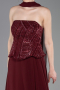 Abendkleid Lang Chiffon Weinrot ABU6150