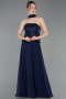 Abendkleid Lang Chiffon Marineblau ABU6150