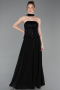 Abendkleid Lang Chiffon Schwarz ABU6150