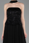 Abendkleid Lang Chiffon Schwarz ABU6150