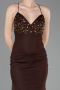 Abschlusskleid Lang Satin Braun ABU6152