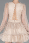 Partykleid Kurz Spitze Beige ABK2623